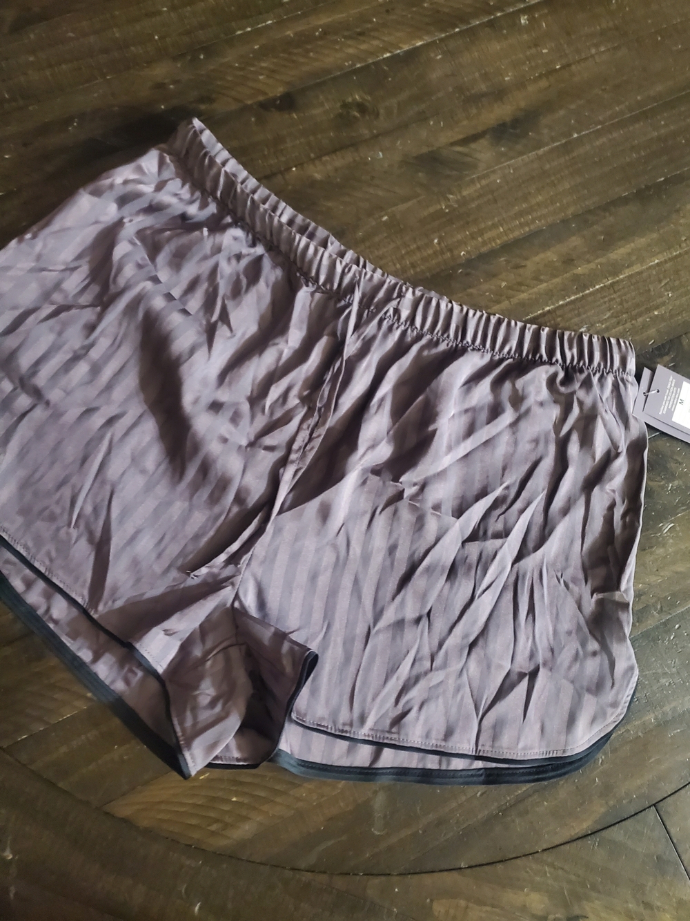 Auden Satin-Feel Sleep Shorts in Deep Purple